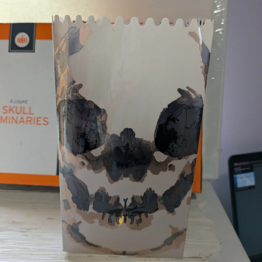 Target Black Skull Luminaries W/Led Tea lights 2 Sets Of 4 Lights